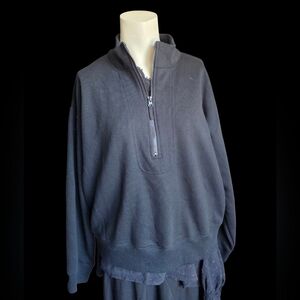 A New Day Black Quarter Zip Pullover Size L Minimalist Sweatshirt